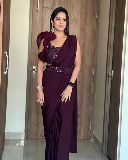 Bollywood Trending Satin With Coding &amp; Sequins Blouse