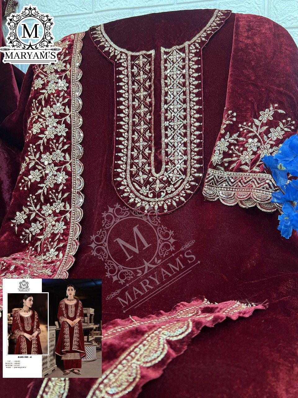 Maryams 160 Pure Viscos Velvet Salwar Kameez Collection (1399x04)
