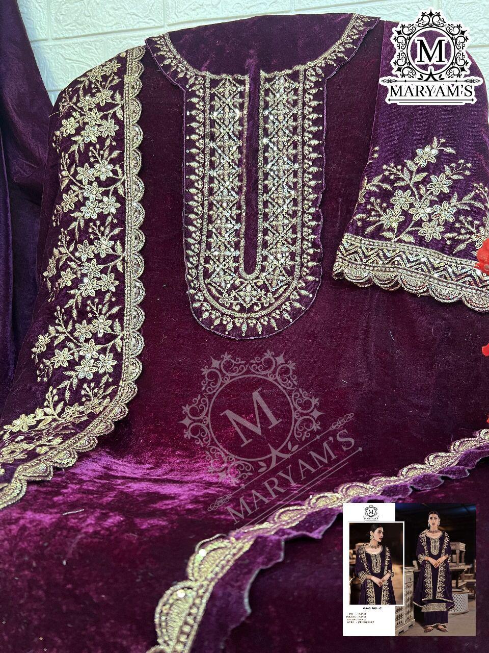 Maryams 160 Pure Viscos Velvet Salwar Kameez Collection (1399x04)