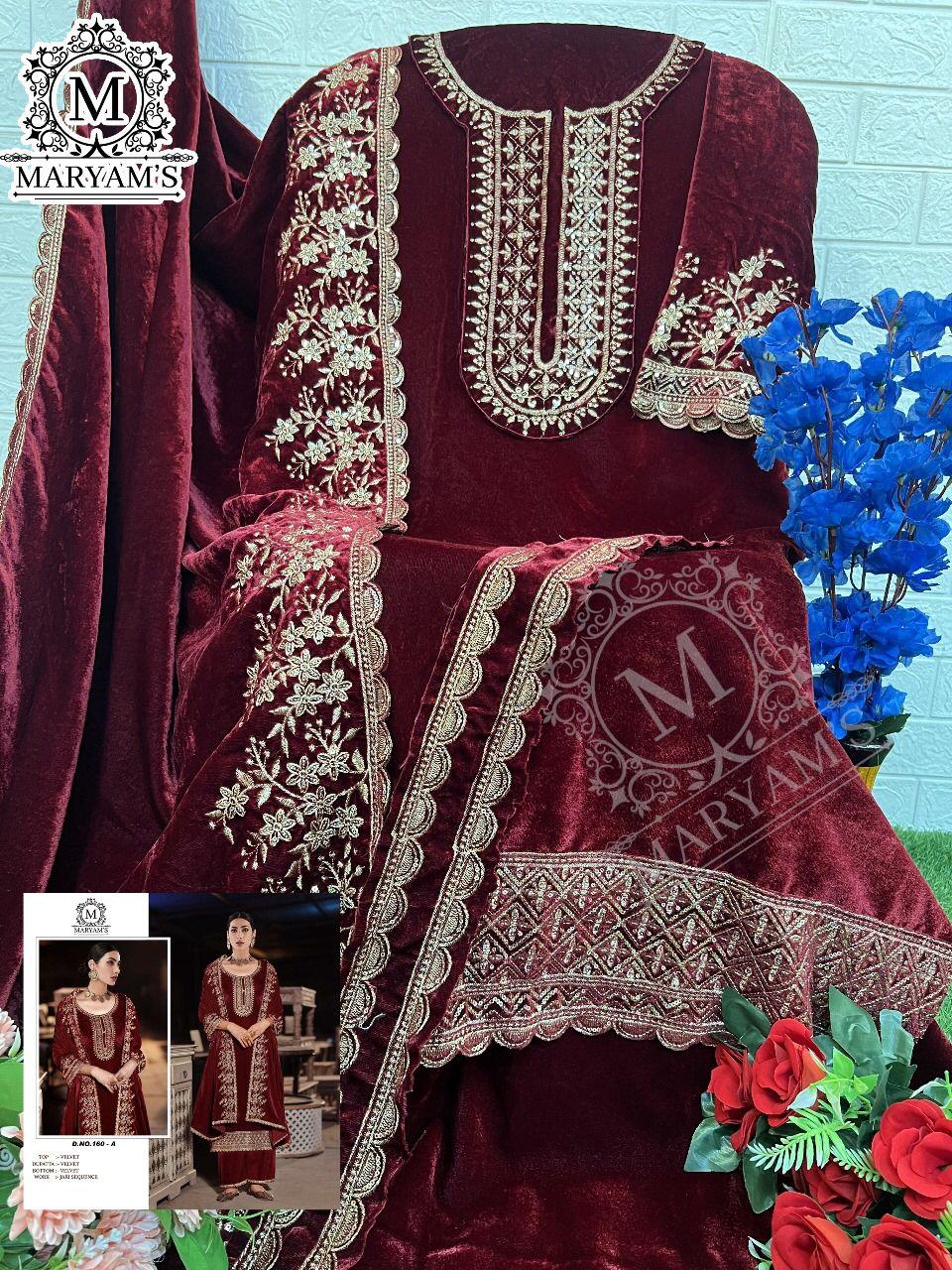 Maryams 160 Pure Viscos Velvet Salwar Kameez Collection (1399x04)