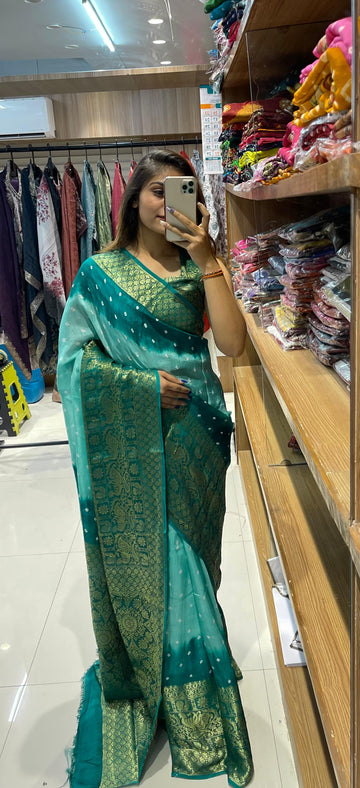 Beautiful Designer Kanjivaram Bandhani Saree