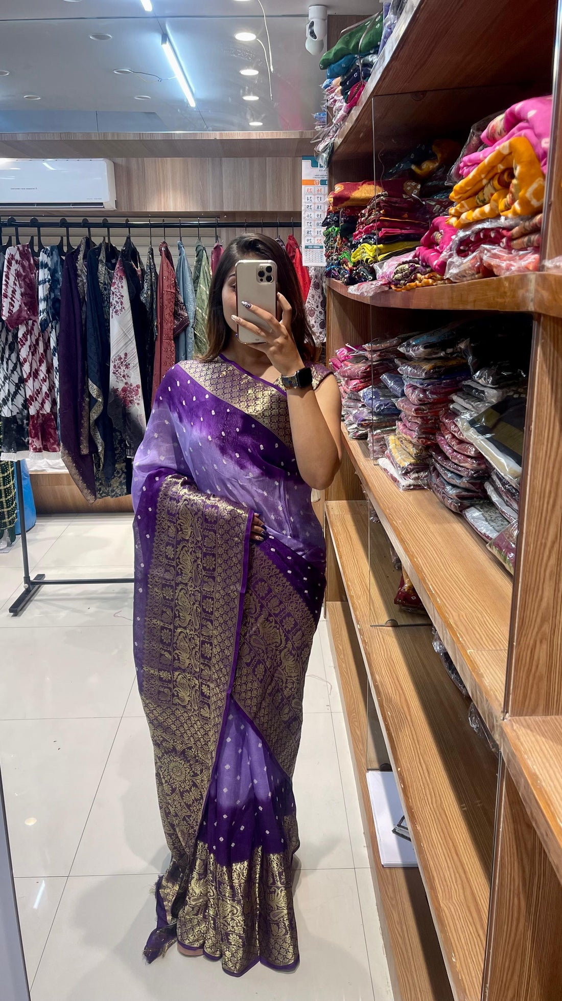 Beautiful Designer Kanjivaram Bandhani Saree