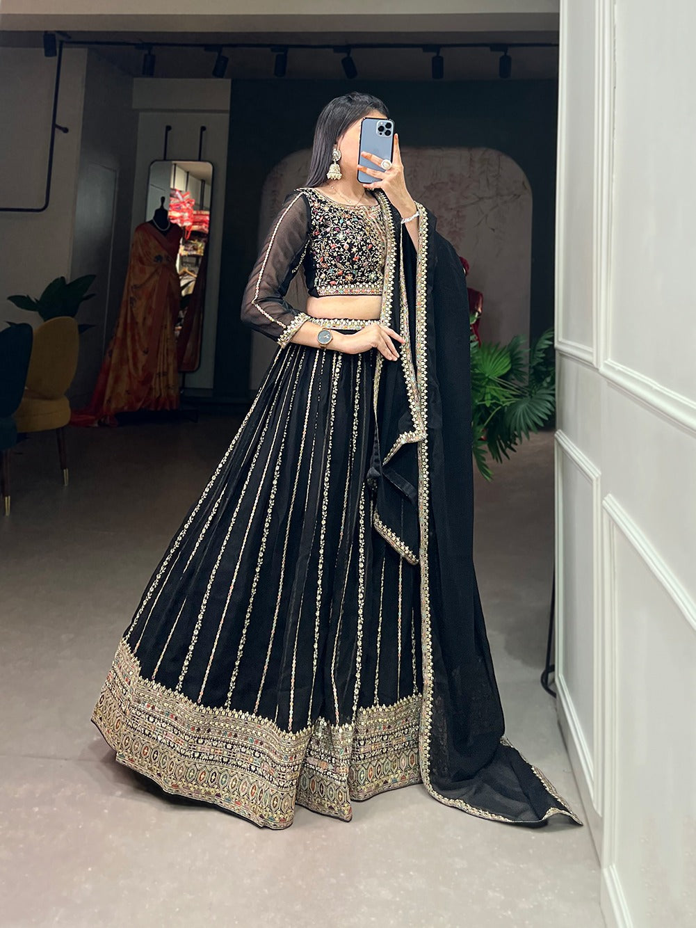 Beautiful Designer Georgette Lehenga Choli Design No 1806