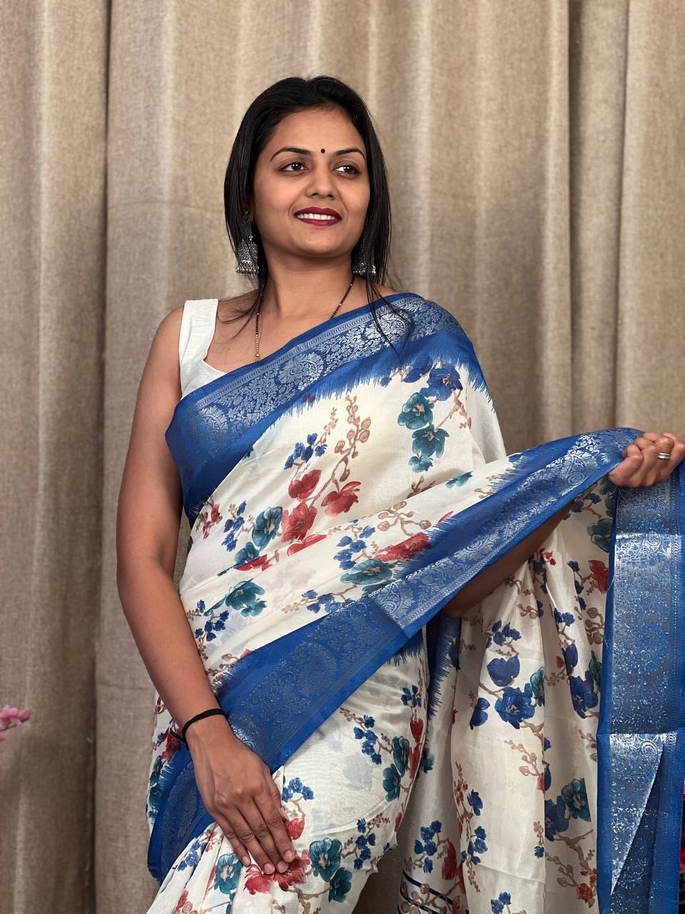 Beautiful Designer Daily Wear Soft Tusshar Silk Slub Saree