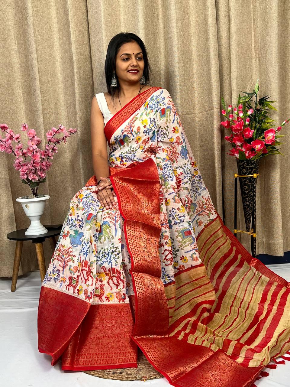 Beautiful Designer Daily Wear Soft Silk Slub Saree
