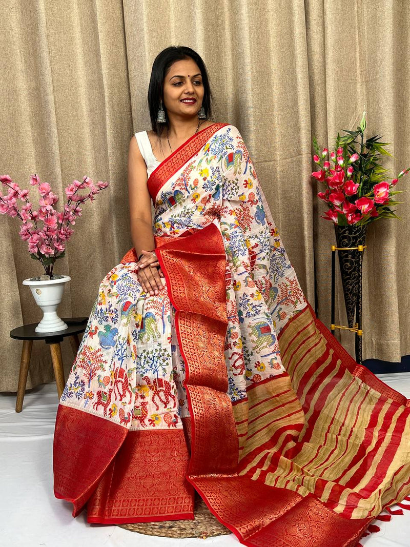 Beautiful Designer Daily Wear Soft Silk Slub Saree