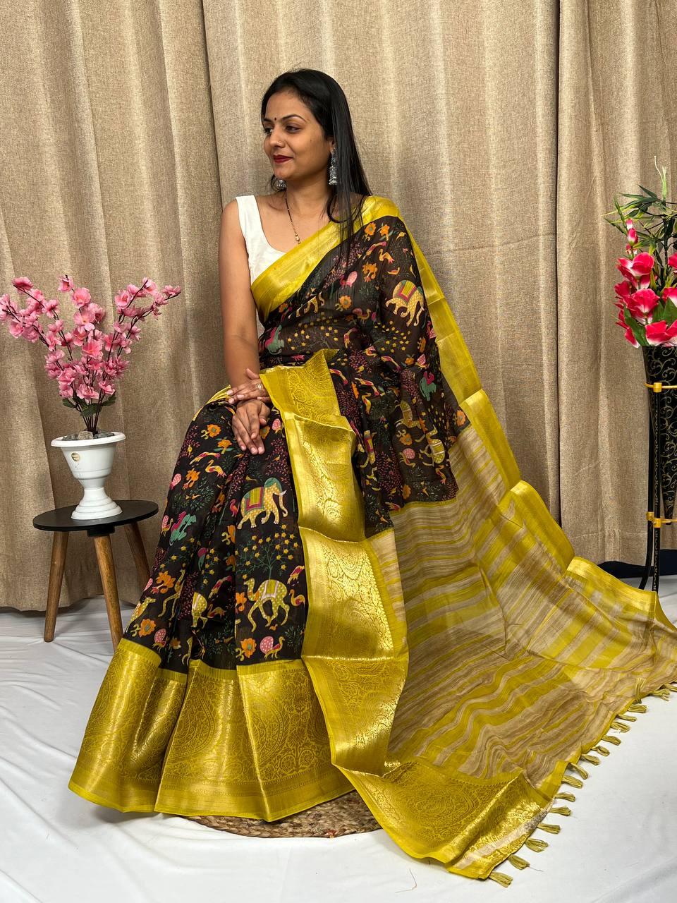 Beautiful Designer Daily Wear Soft Silk Slub Saree