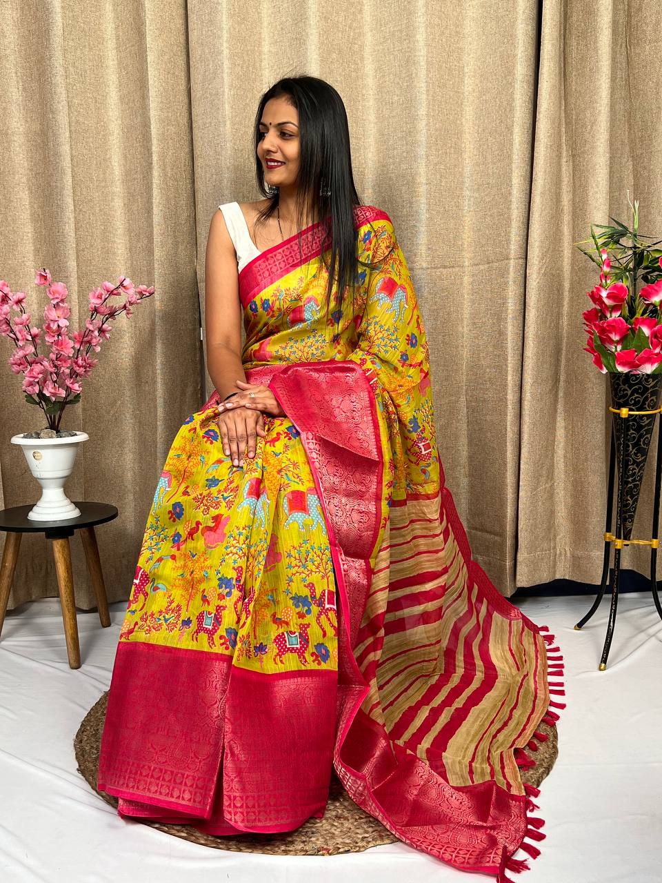 Beautiful Designer Daily Wear Soft Silk Slub Saree