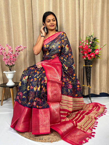 Beautiful Designer Daily Wear Soft Silk Slub Saree