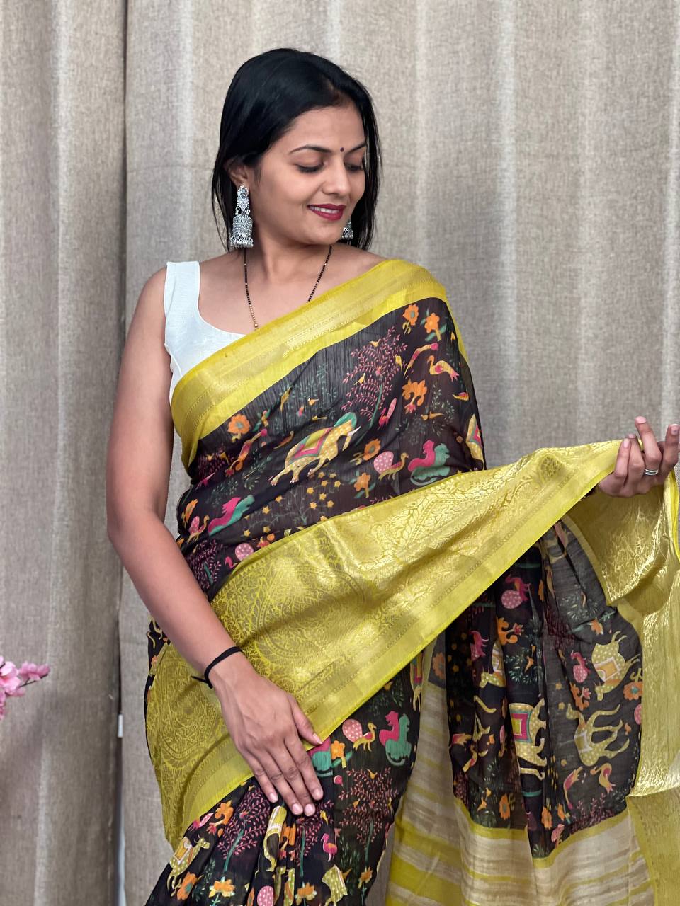 Beautiful Designer Daily Wear Soft Silk Slub Saree