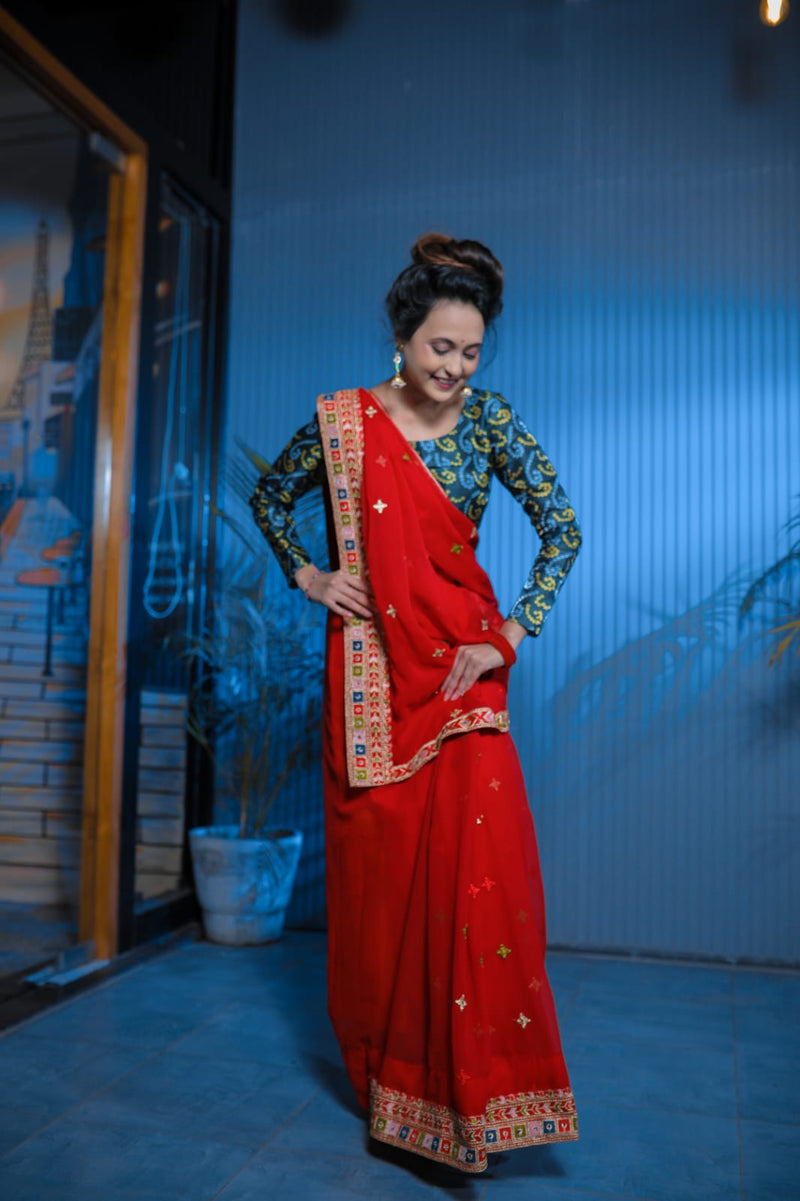 Beautiful Designer Fox Georgette Saree