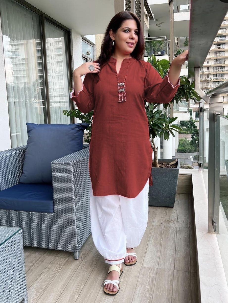 Beautiful Designer Afdhan Zubiya Cotton Kurti (450x07)