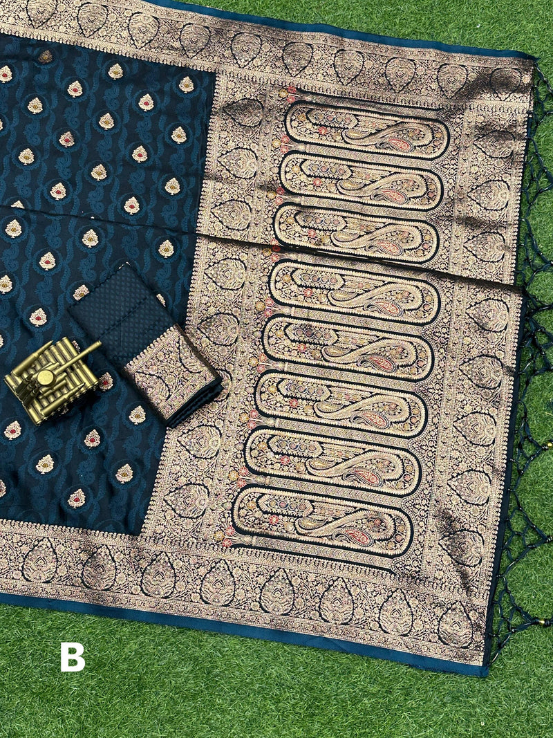 Beautiful Designer Pure Satin Silk Saree