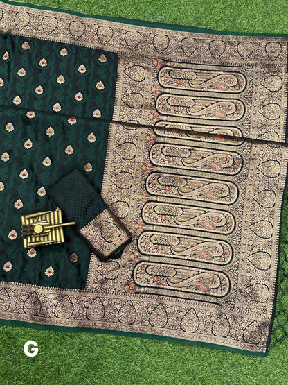 Beautiful Designer Pure Satin Silk Saree