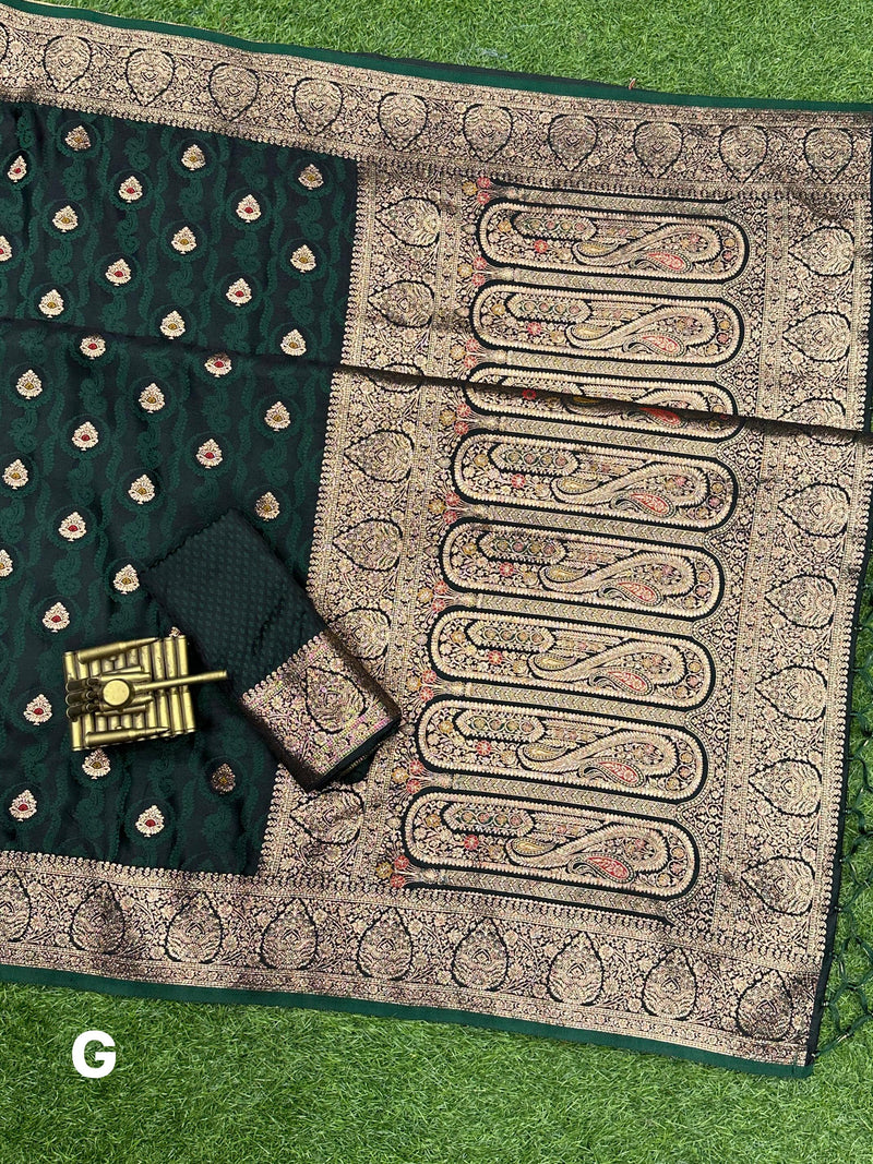 Beautiful Designer Pure Satin Silk Saree