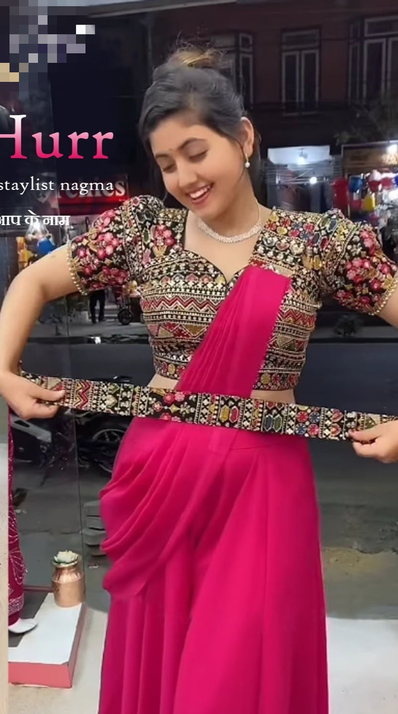 Beautiful Designer Heavy Fox Georgette Plazo Dress