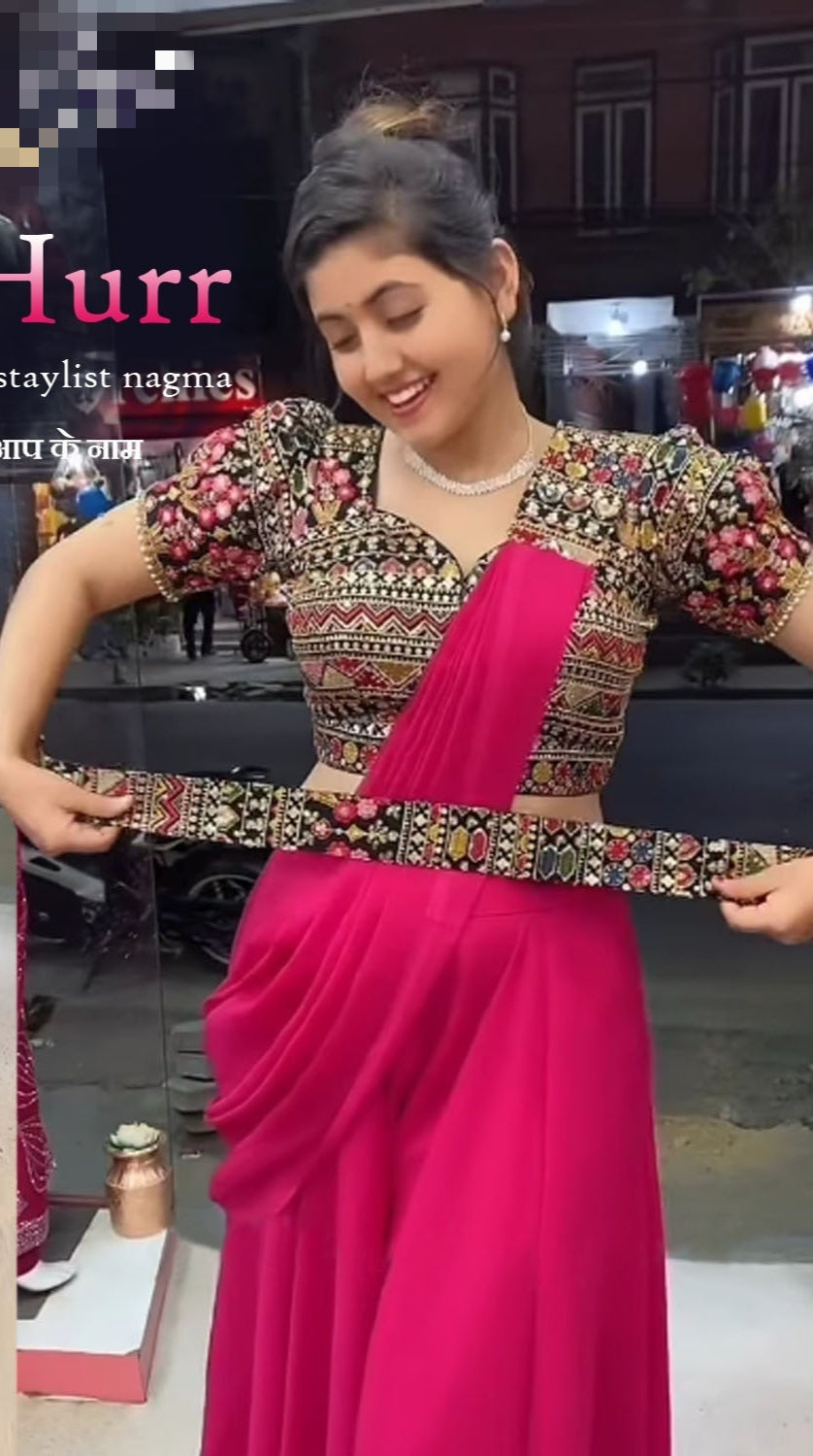 Beautiful Designer Heavy Fox Georgette Plazo Dress