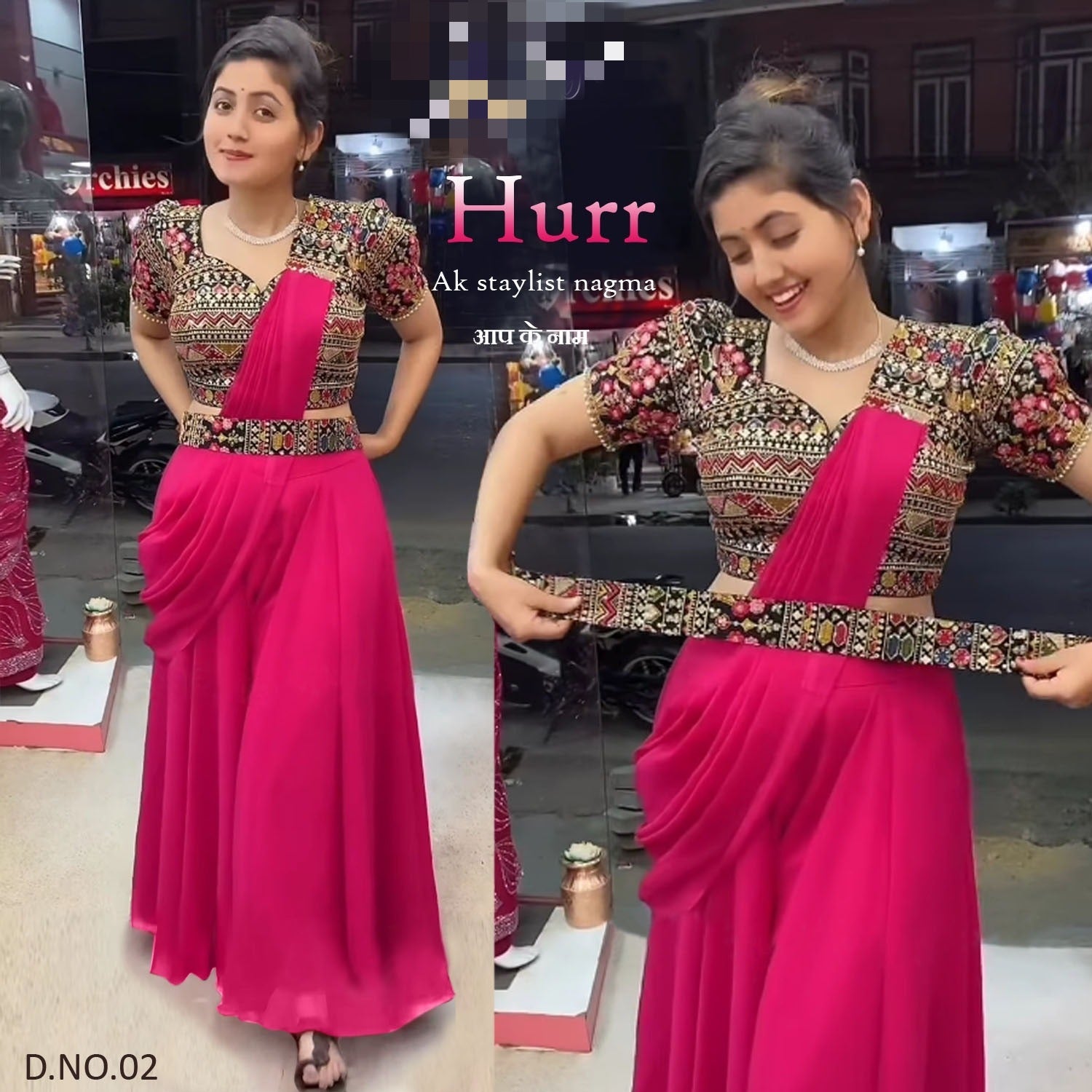 Beautiful Designer Heavy Fox Georgette Plazo Dress