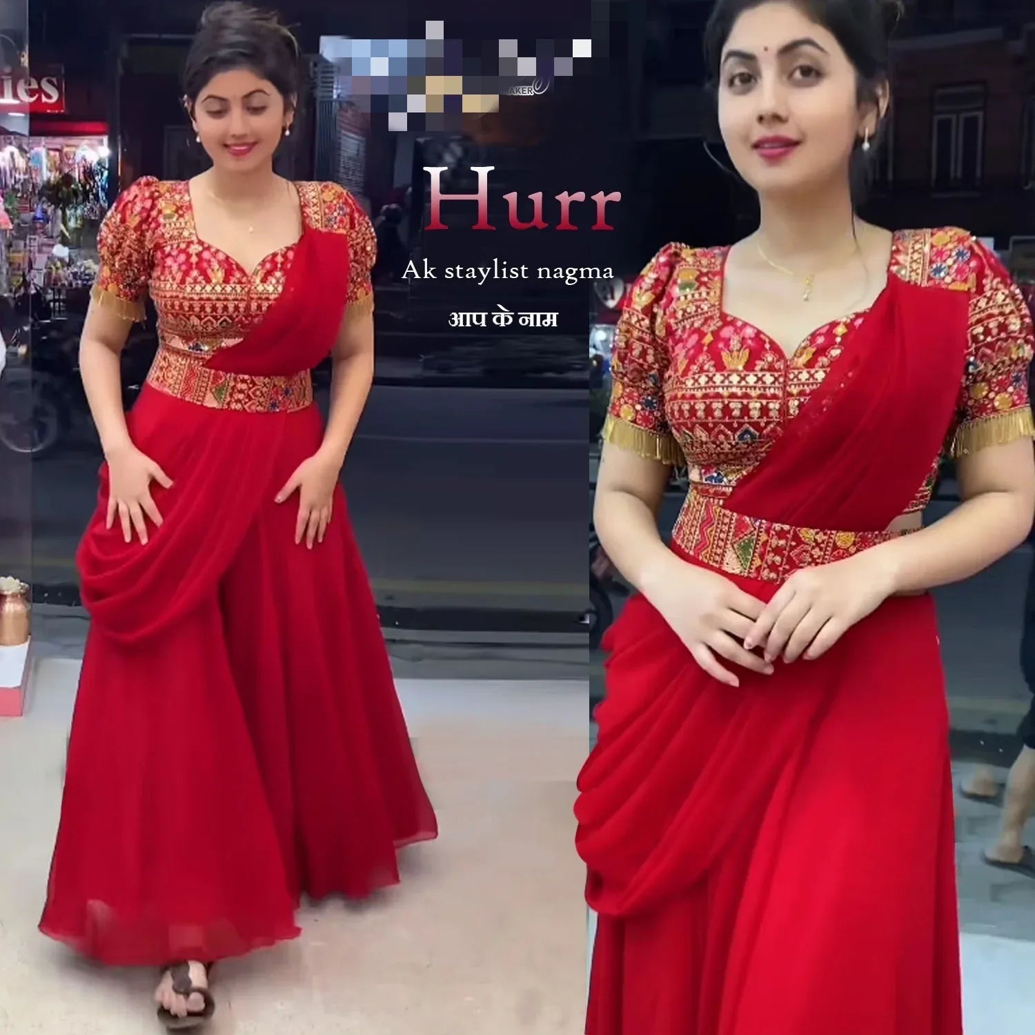 Beautiful Designer Heavy Fox Georgette Plazo Dress