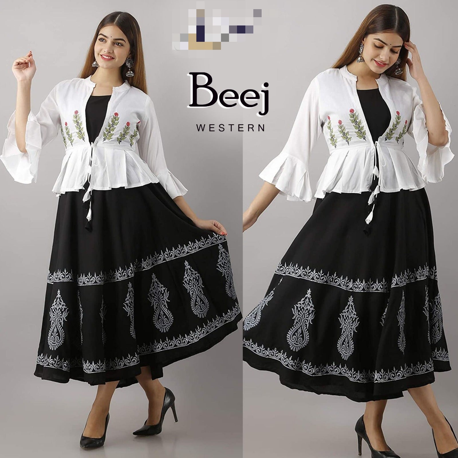 Beautiful Designer Beej indo Western Dress Collection