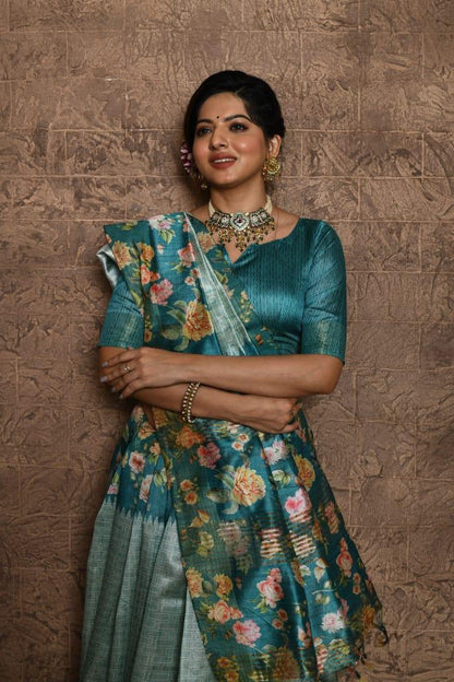 Beautiful Boutique Designer Pure Soft Tussar Silk Saree