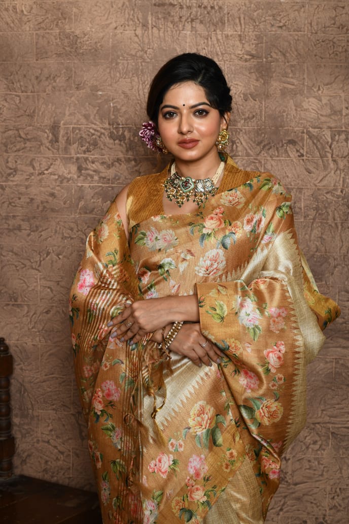 Beautiful Boutique Designer Pure Soft Tussar Silk Saree