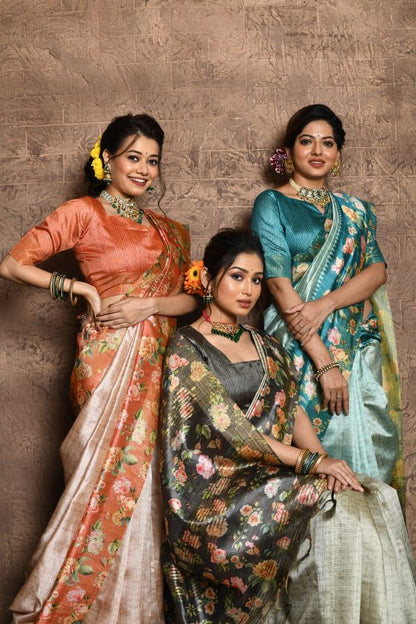 Beautiful Boutique Designer Pure Soft Tussar Silk Saree