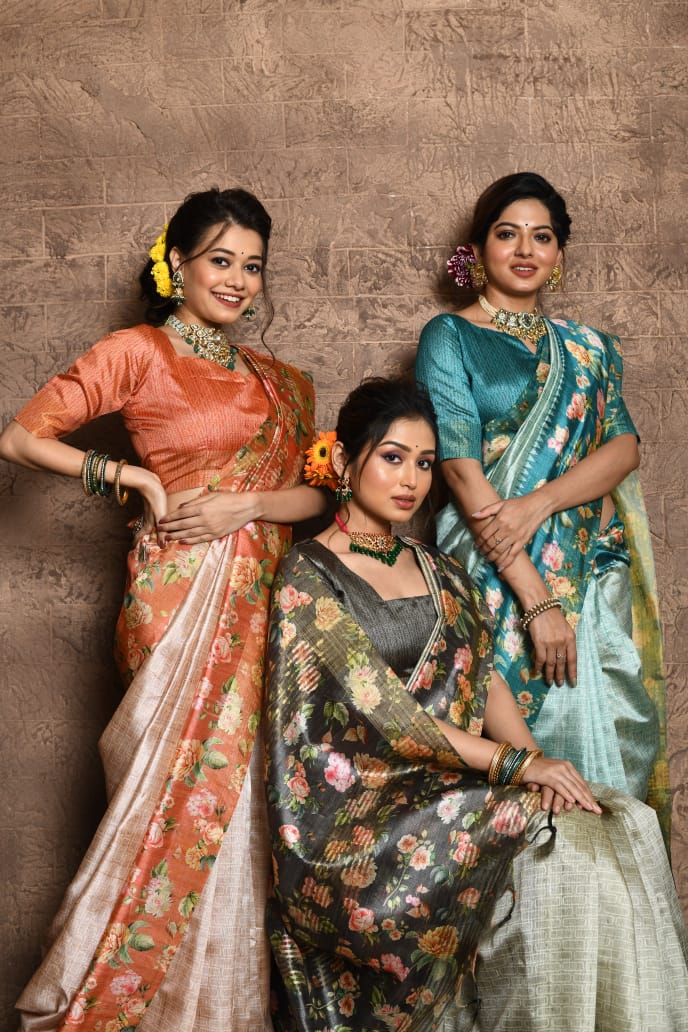 Beautiful Boutique Designer Pure Soft Tussar Silk Saree