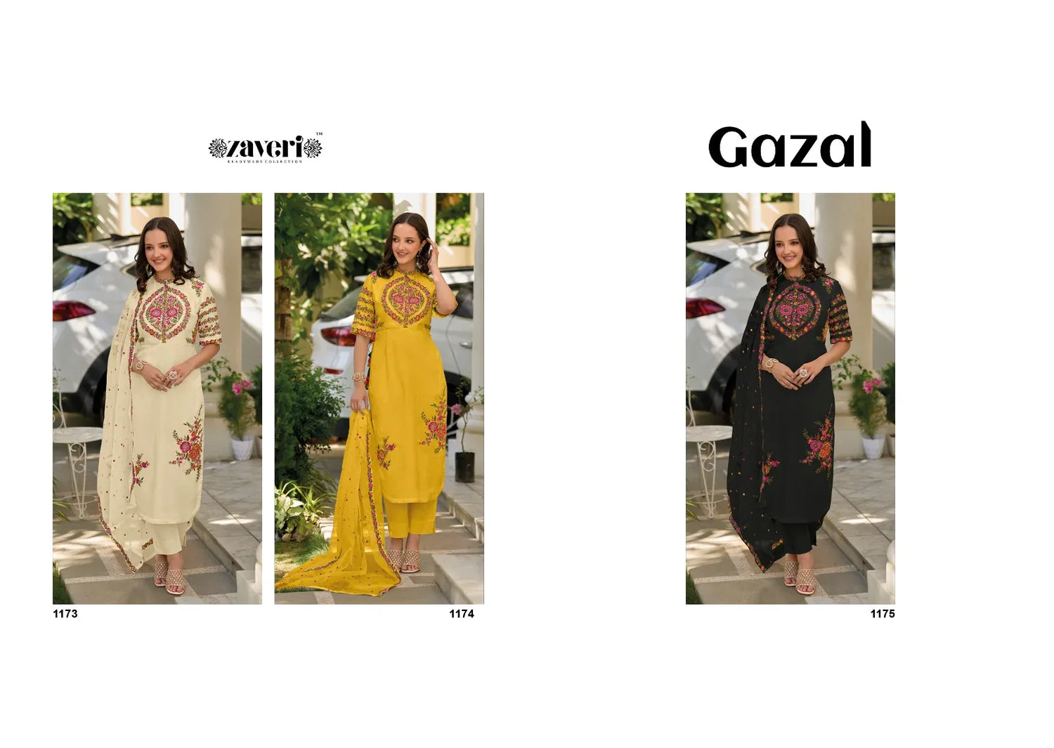 Zaveri Gazal Roman Silk Designer Ready Made Collection (1499x03)