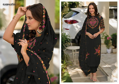 Zaveri Gazal Roman Silk Designer Ready Made Collection