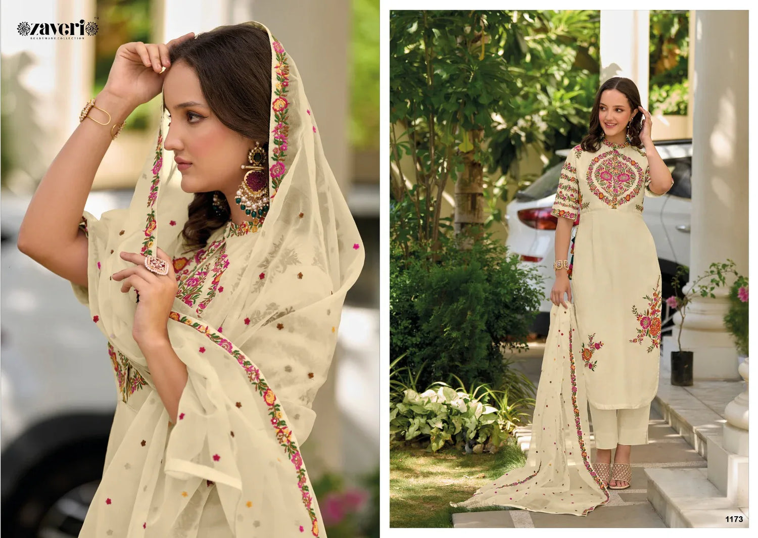Zaveri Gazal Roman Silk Designer Ready Made Collection