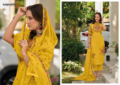 Zaveri Gazal Roman Silk Designer Ready Made Collection