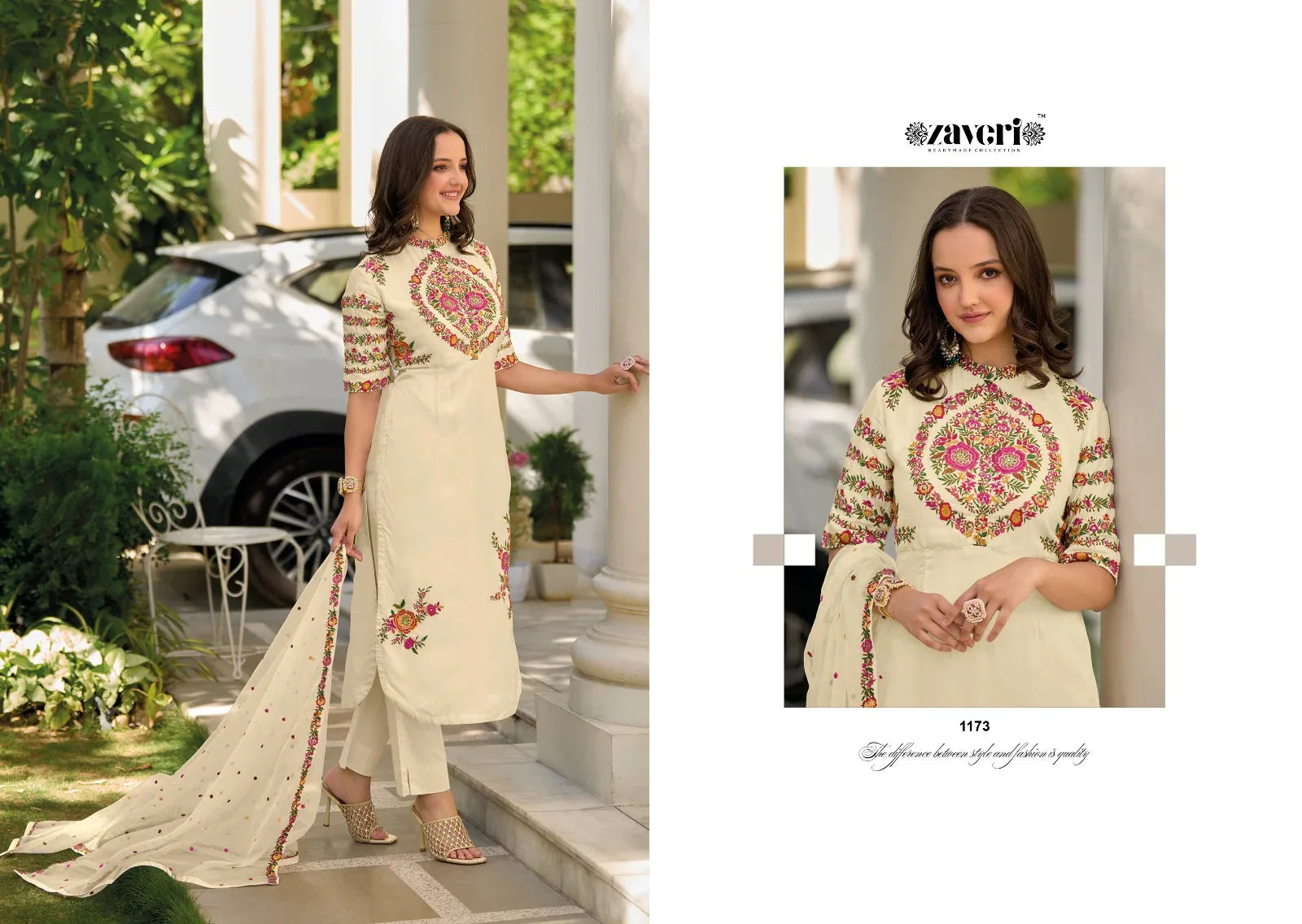 Zaveri Gazal Roman Silk Designer Ready Made Collection