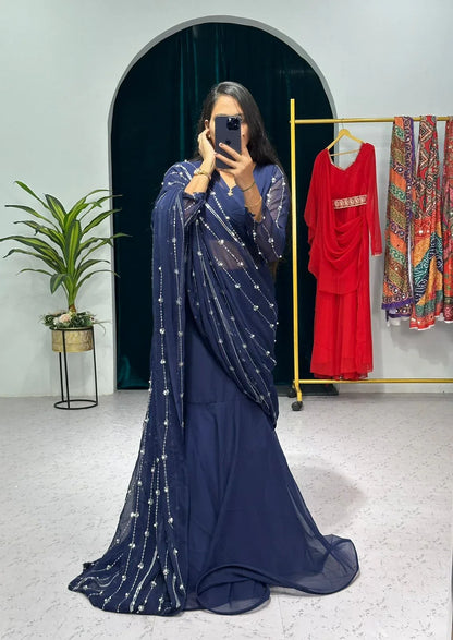 Beautiful Designer Faux Georgette Lehenga Saree