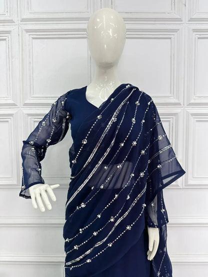 Beautiful Designer Faux Georgette Lehenga Saree