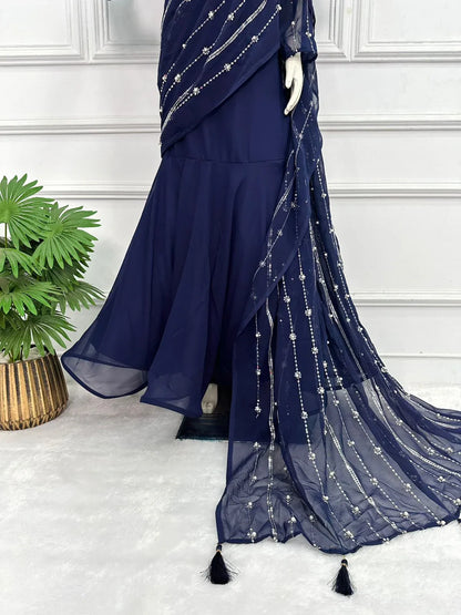 Beautiful Designer Faux Georgette Lehenga Saree