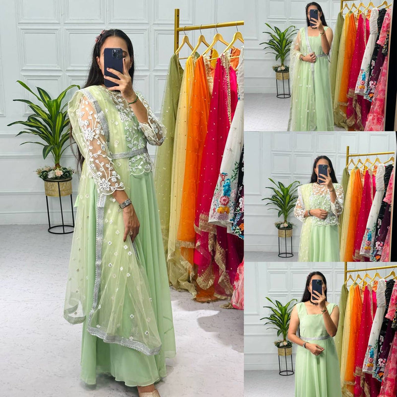 Beautiful Designer Faux Georgette Gwon