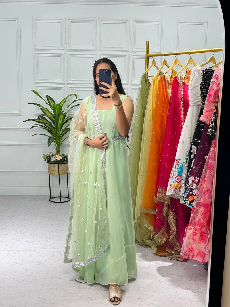 Beautiful Designer Faux Georgette Gwon