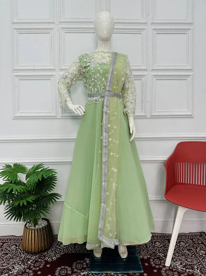 Beautiful Designer Faux Georgette Gwon