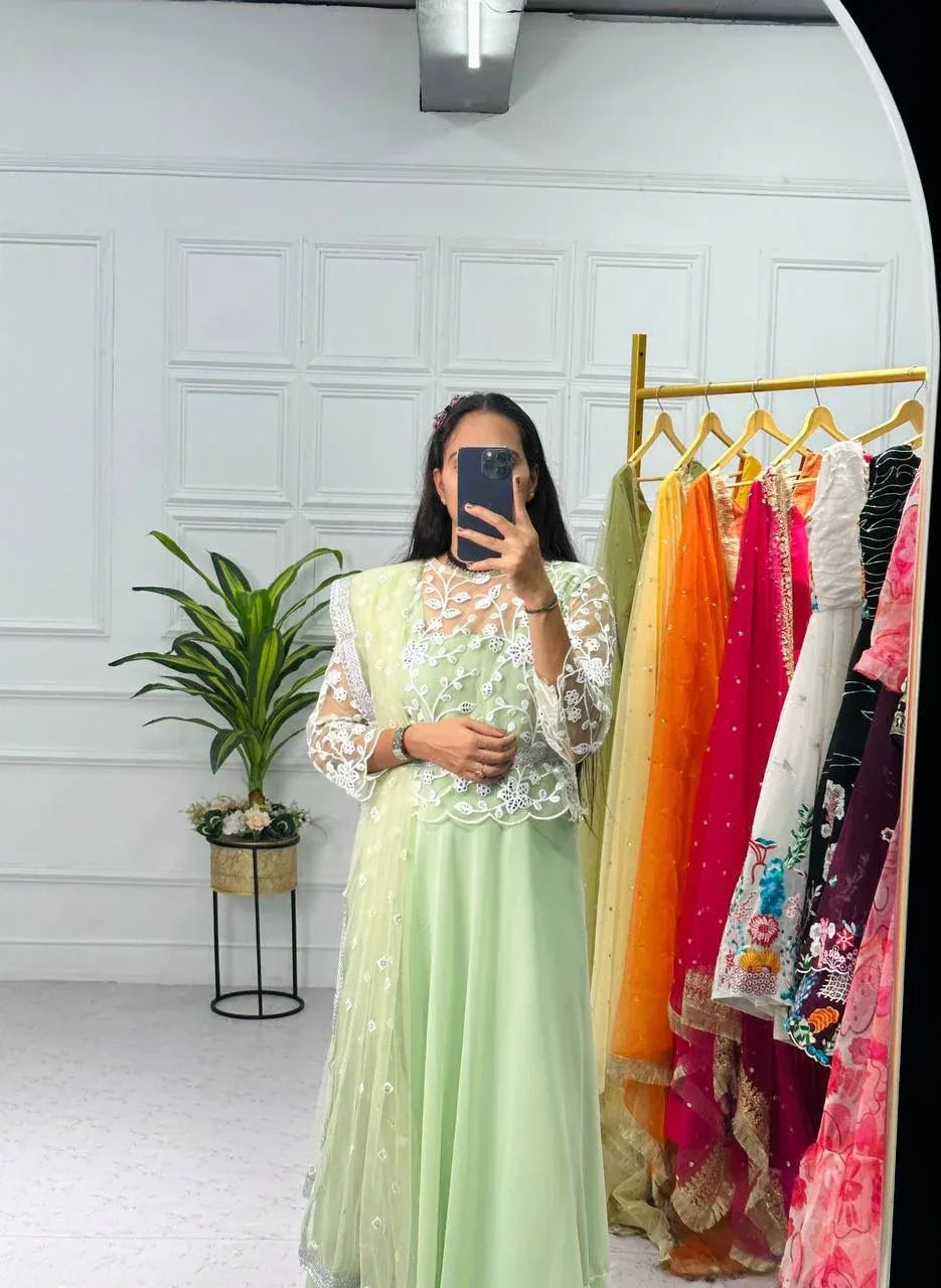 Beautiful Designer Faux Georgette Gwon