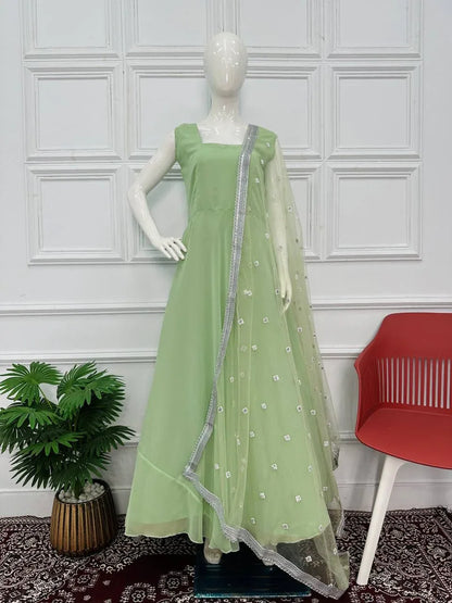 Beautiful Designer Faux Georgette Gwon