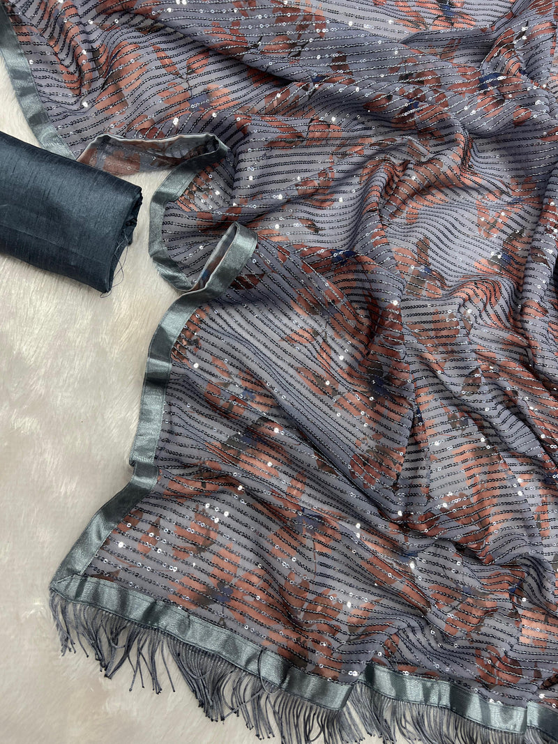 Beautiful Designer Heavy Georgette Exclusive Sequanc Saree Design 5299