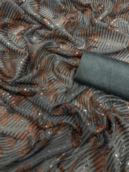 Beautiful Designer Heavy Georgette Exclusive Sequanc Saree Design 5299