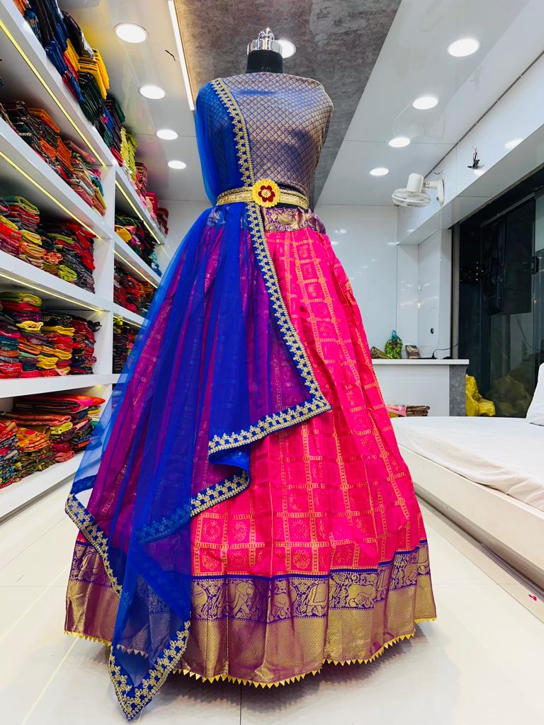 Beautiful Designer Pure Silk Zari Weaving Lahenga