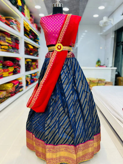 Beautiful Designer Pure Silk Zari Weaving Lahenga