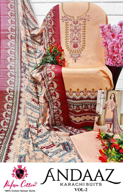 Nafisha Cotton Andaaz Karachi Suits Vol-2 Pakistani Salwar Kameez (295x06)