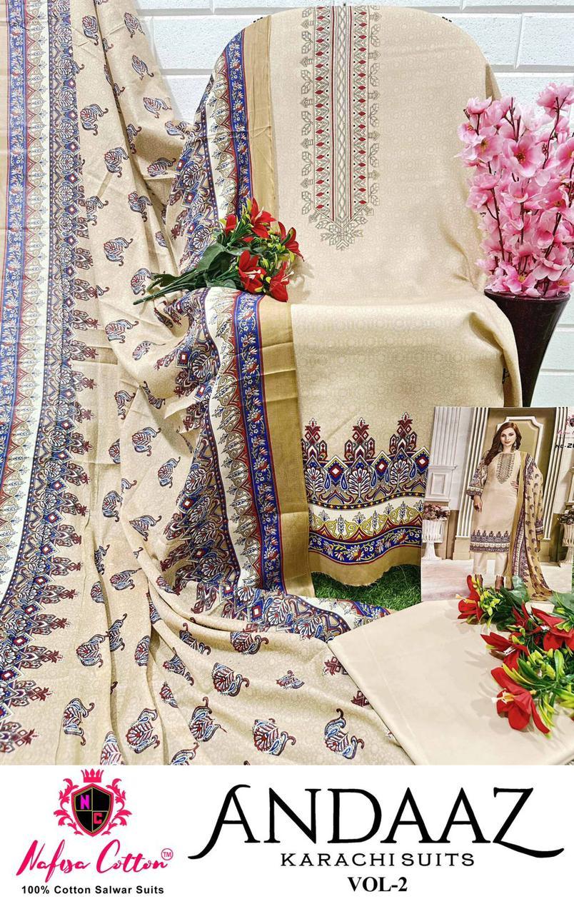 Nafisha Cotton Andaaz Karachi Suits Vol-2 Pakistani Salwar Kameez (295x06)