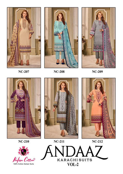 Nafisha Cotton Andaaz Karachi Suits Vol-2 Pakistani Salwar Kameez (295x06)