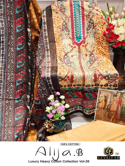 Keval Fab Alija B Vol 26 Lawn Cotton Printed Dress Material (390x06)