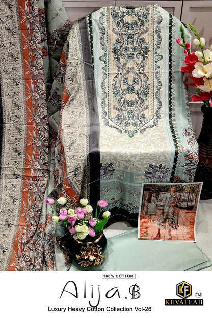 Keval Fab Alija B Vol 26 Lawn Cotton Printed Dress Material (390x06)